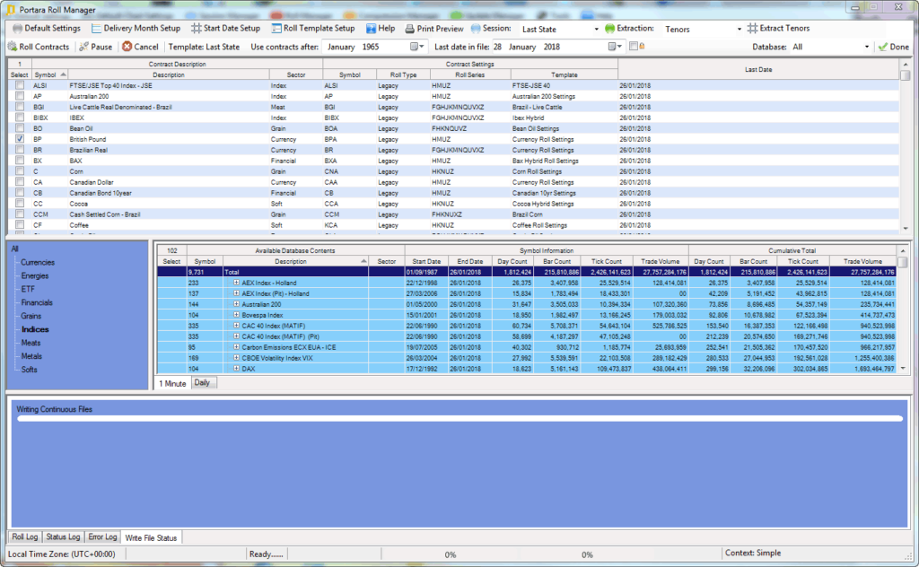 Rolling Continuous Data